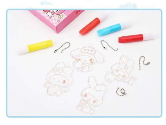 DIY Soft Glue Painting Craft Kits, Crystal Paint Arts and Crafts Set with Crystal Pendant and Chains, Keychain Pendant Making Kit for Girls & Boys (Buy 1 Get 1 FREE)