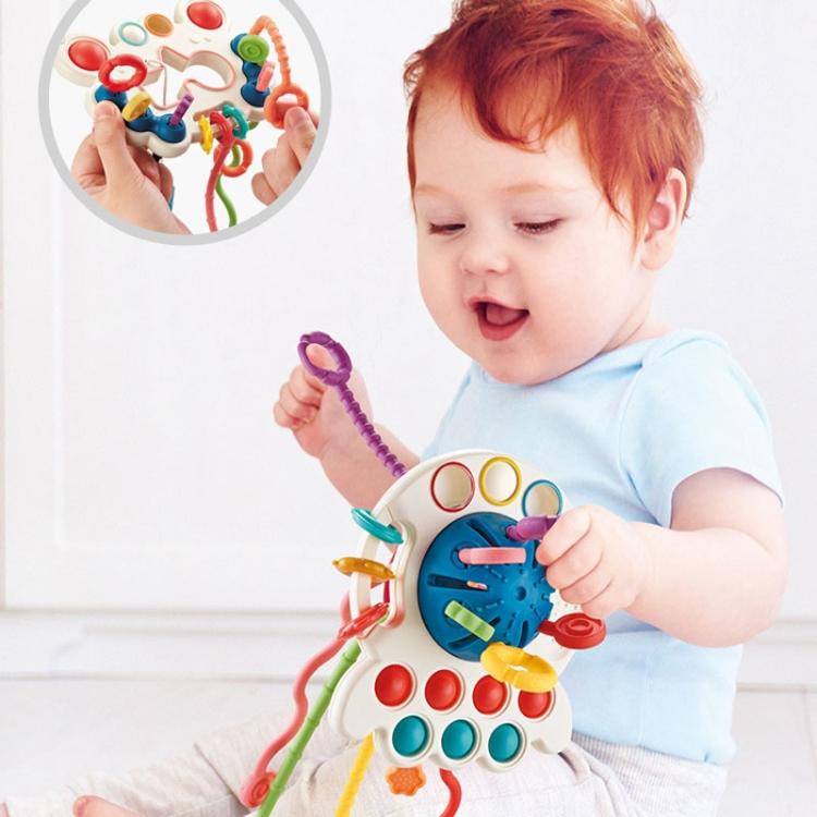 Baby Finger Pull Toy – Textured Sensory Toy for 6–18 Months, Montessori-Inspired Pull String Toy