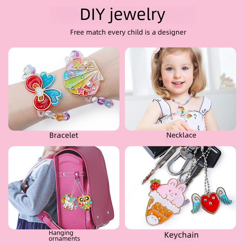 DIY Soft Glue Painting Craft Kits, Crystal Paint Arts and Crafts Set with Crystal Pendant and Chains, Keychain Pendant Making Kit for Girls & Boys (Buy 1 Get 1 FREE)