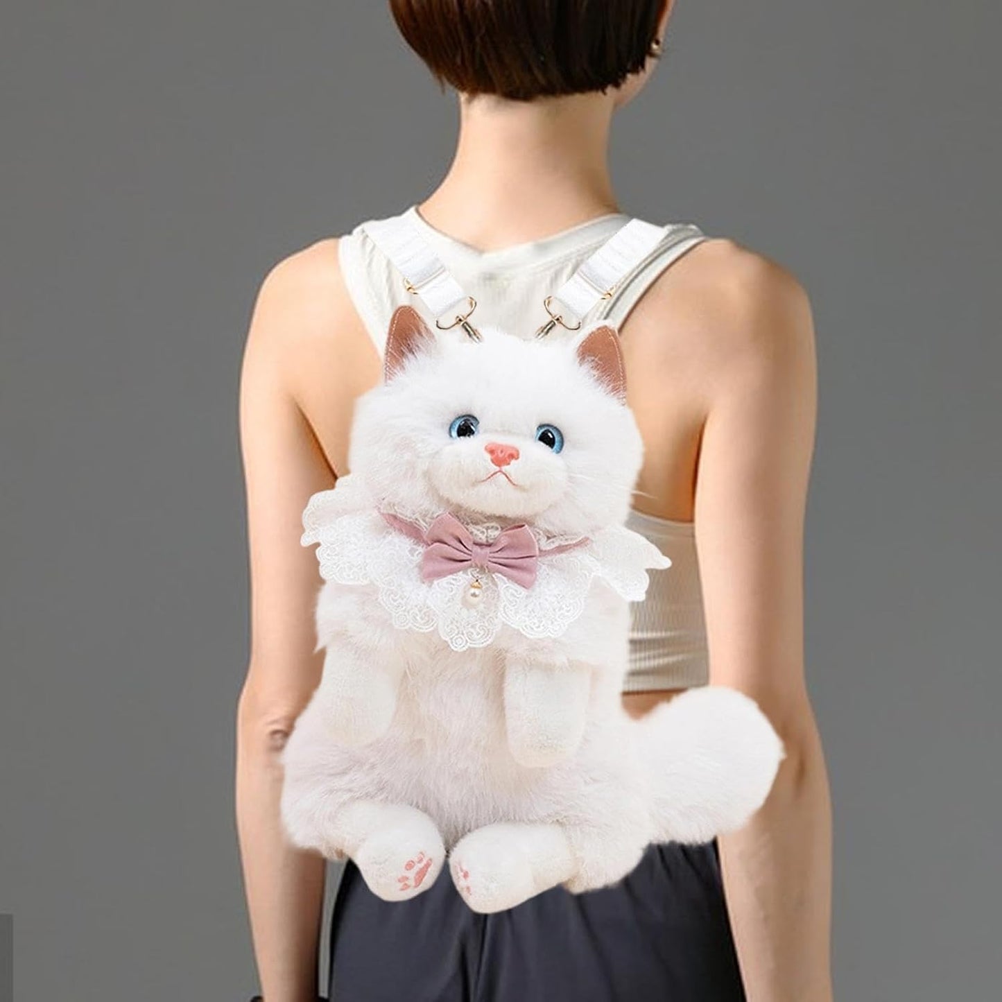 PurrBelle™ Luxury Plush Kitty Backpack 🎀