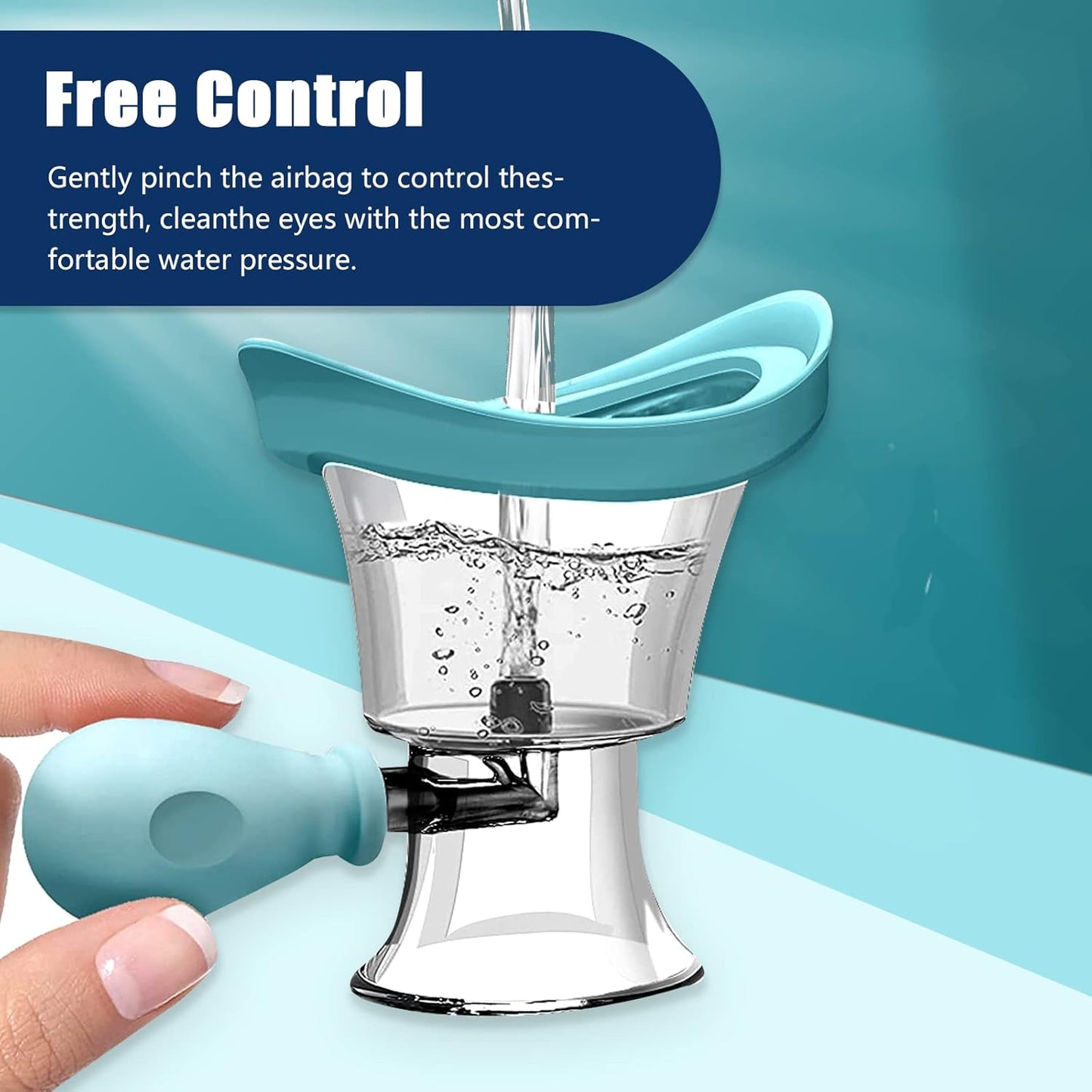 Eye Wash Cup Portable Eye Care Cleaner Kit Silicon Manual Air Pressure Eye Cleaning Cup Tool Eye Flush Rinse Cups with Transparent Storage Container for Clean Dust Makeup Irritants Soothing Tired Eyes
