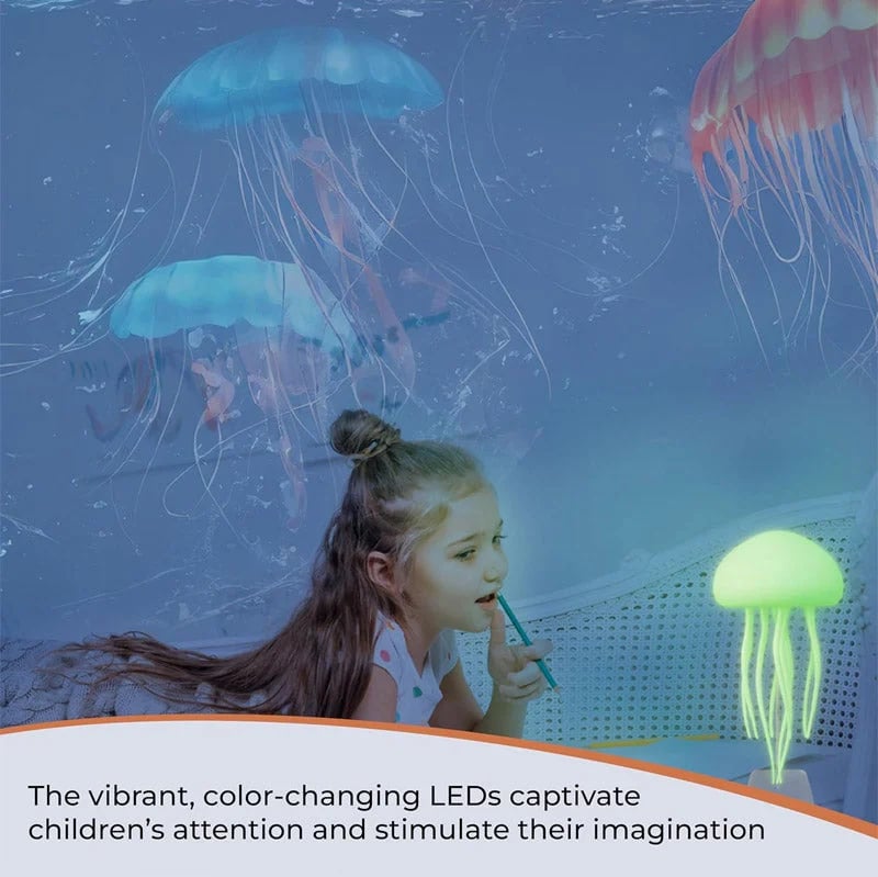 💡LED gradient swimming jellyfish atmosphere light - LED Night Light with Dancing Legs Changing Color