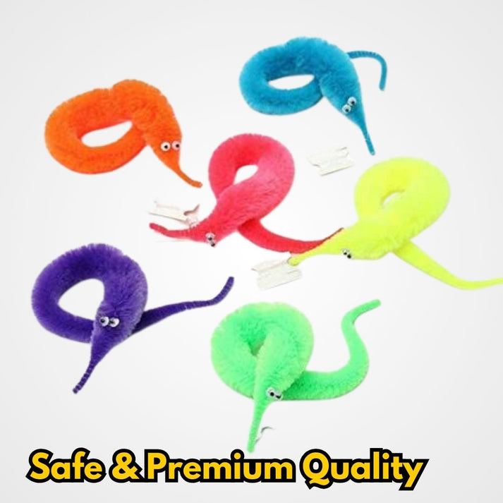 Colorful Crawl Worms for Fun & Entertainment (PACK OF 5)