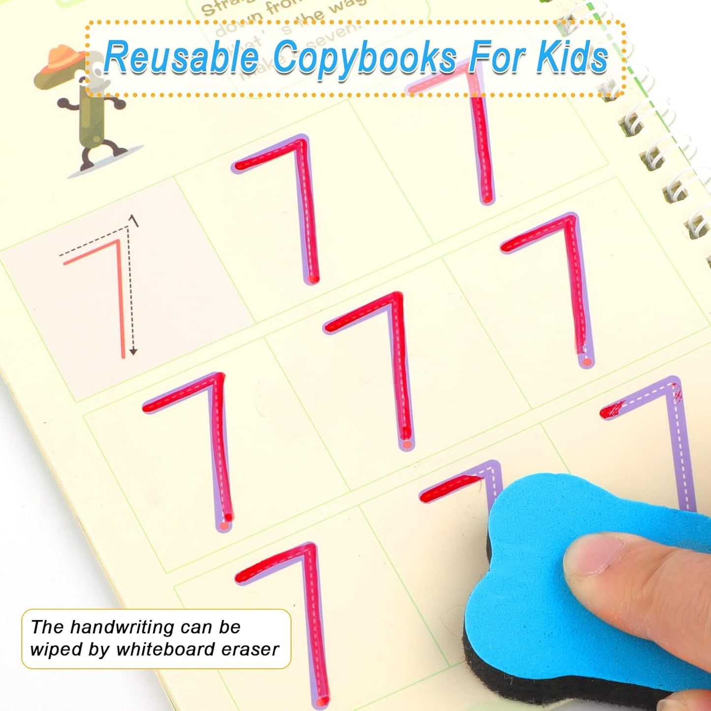 Magic wipe & clean preschool children's learning book