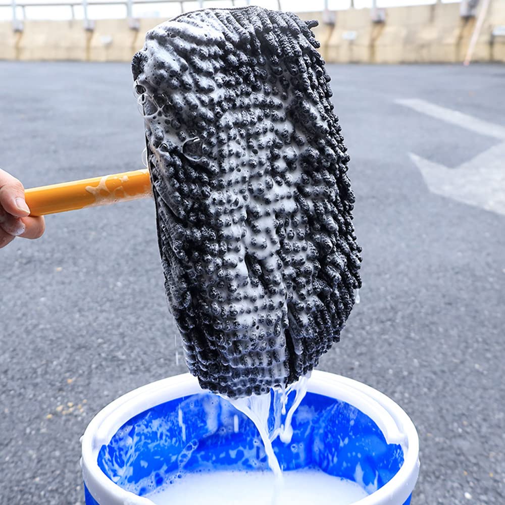43" Long Handle Microfiber Car Wash Brush with Soft Bristle Mop for Car, SUV, Truck & Pickup