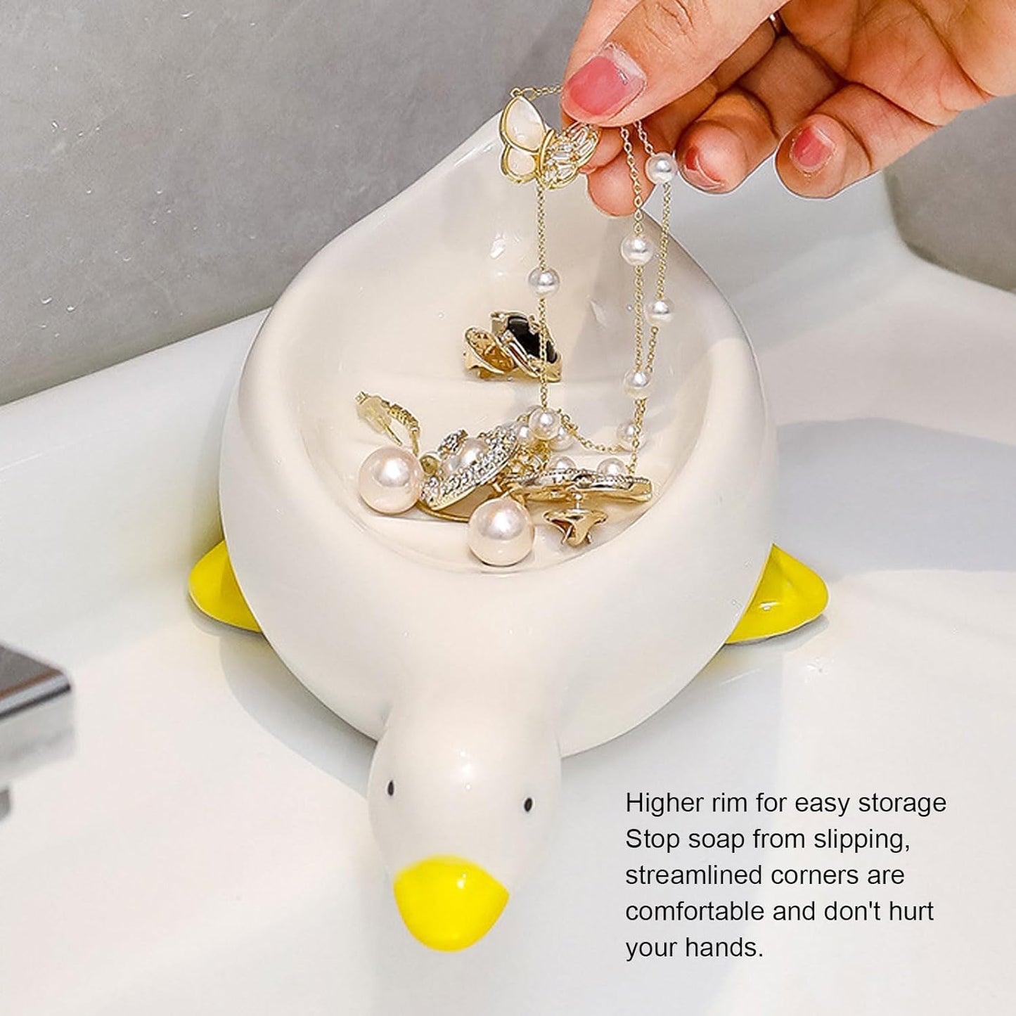 Cute Duckling Soap Holder for Multipurpose use - with auto drain special feature