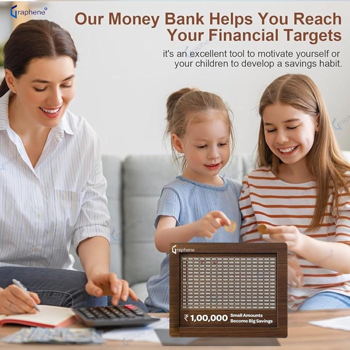 Tranding Piggy Bank - Modern Cash Collection Bank for Kids and Adults, Fun Money Management Tool, Stylish Home Décor