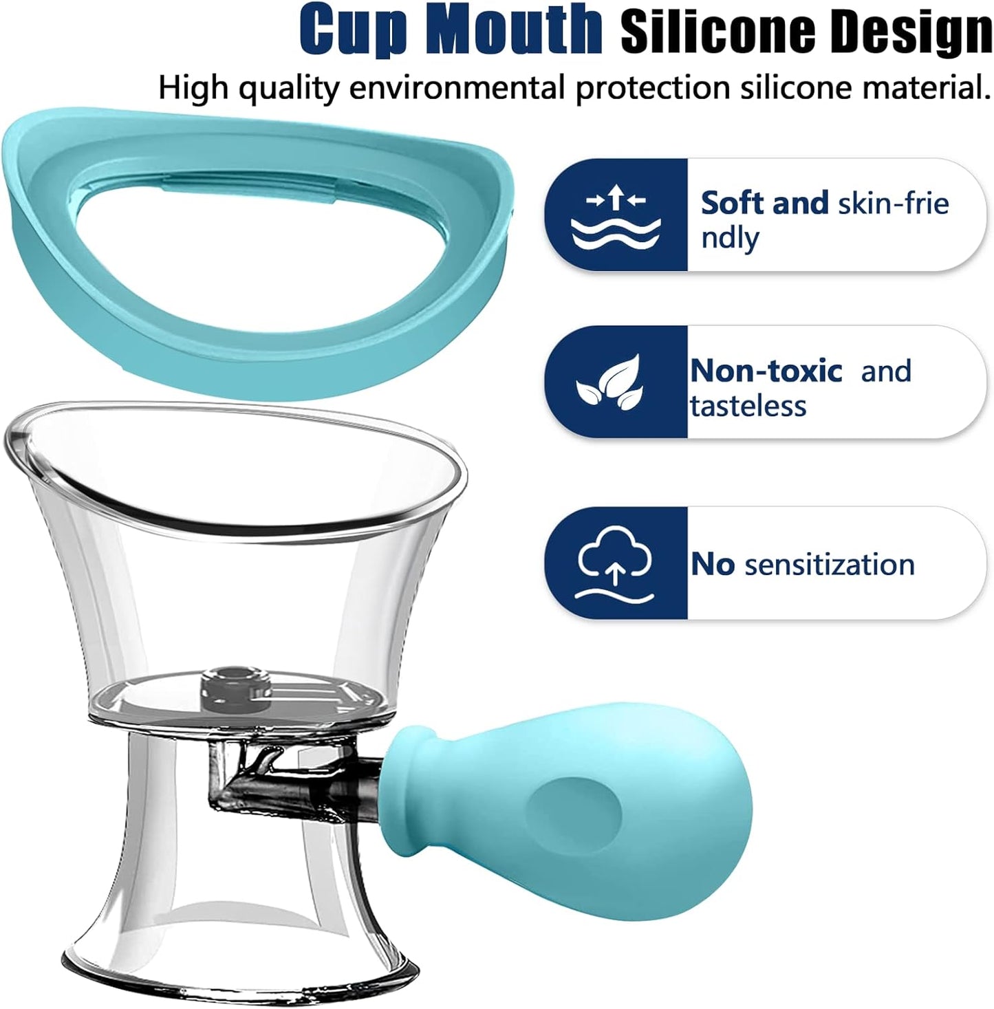 Eye Wash Cup Portable Eye Care Cleaner Kit Silicon Manual Air Pressure Eye Cleaning Cup Tool Eye Flush Rinse Cups with Transparent Storage Container for Clean Dust Makeup Irritants Soothing Tired Eyes