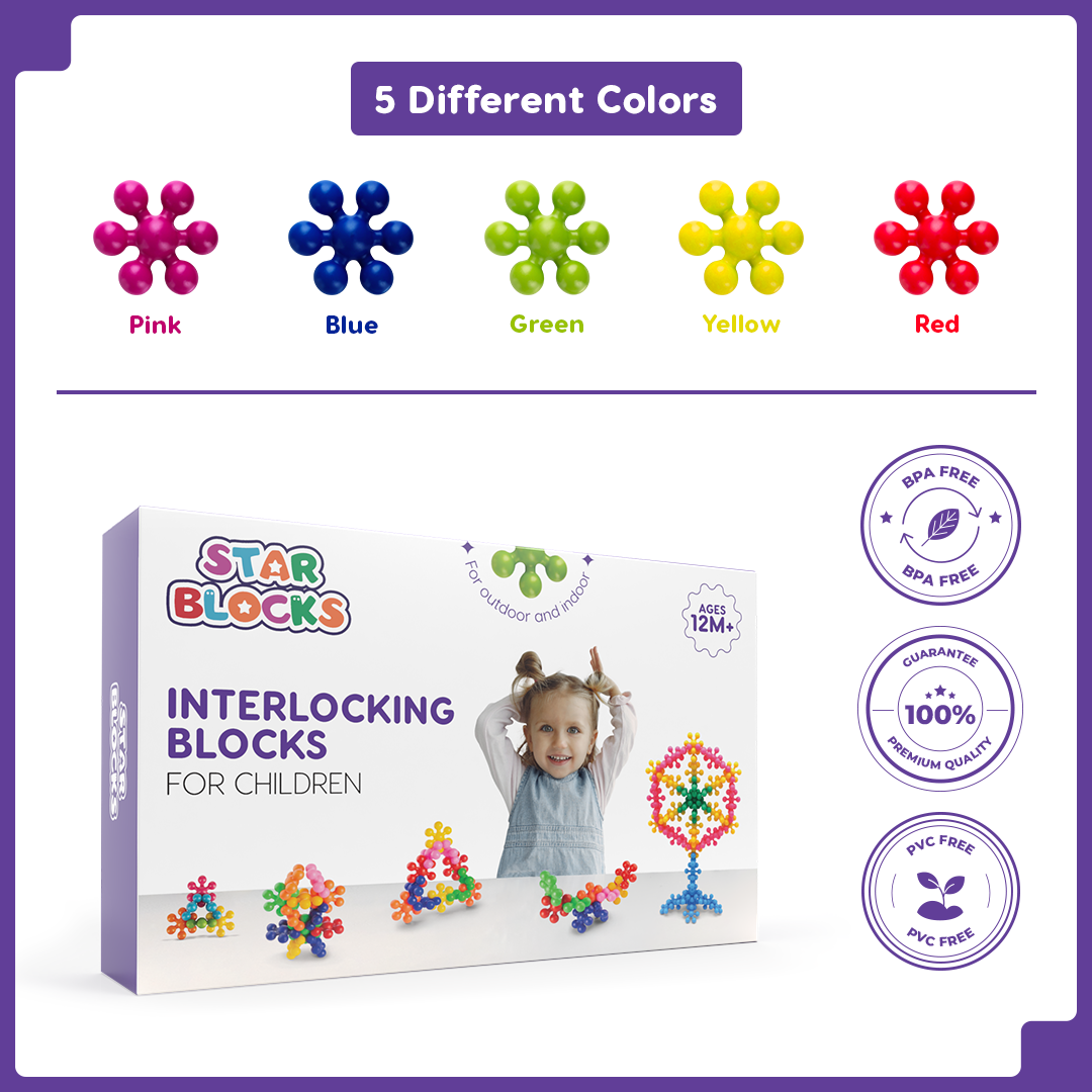Educational Star Block For Kids Development | 100% Safe Material + FREE 2000+ Pages PDF Worksheet For Kids