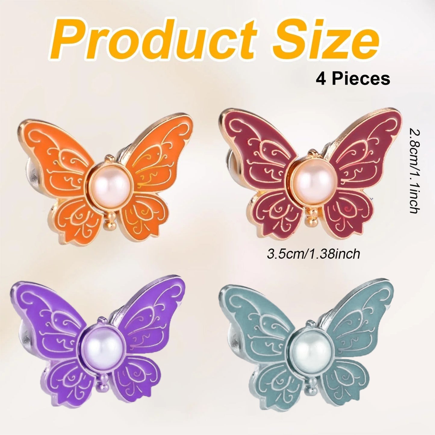 New Butterfly Pearl Brooch Pin Set for Women – Stylish Dress, Scarf & Hijab Accessory | Pack of 4, 8 & 12