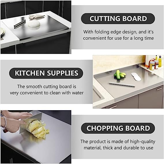 Stainless Steel Chopping Board & Kitchen Countertop 🏠💯💪🌿👨🍳