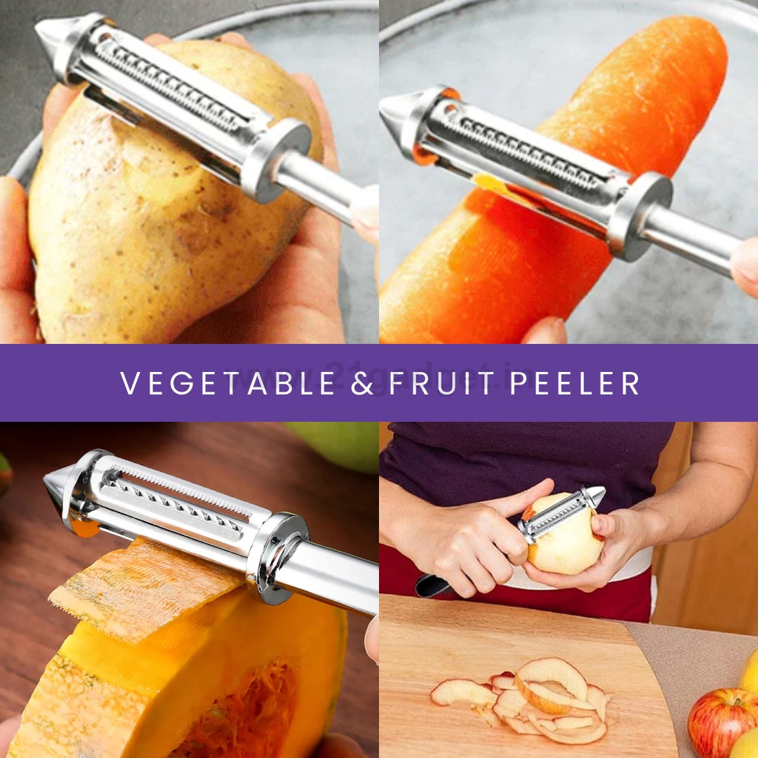 💥3 in 1 Stainless steel Multifunctional Veggie Peeler with cheese grater⭐