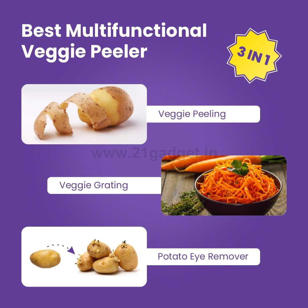 💥3 in 1 Stainless steel Multifunctional Veggie Peeler with cheese grater⭐