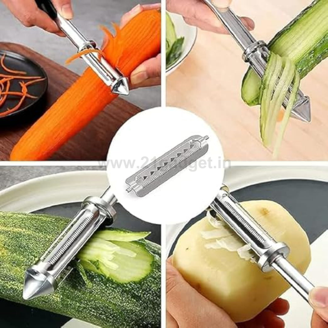 💥3 in 1 Stainless steel Multifunctional Veggie Peeler with cheese grater⭐