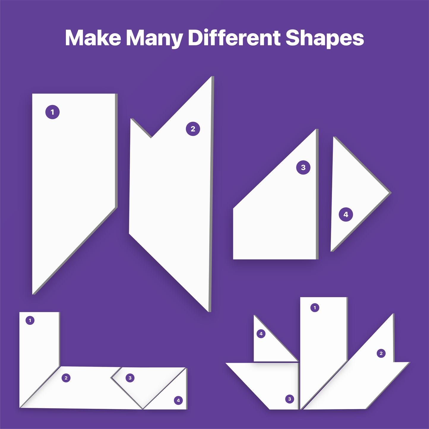 T-shaped plastic Puzzle-make 100+ Building Patterns (4 Pieces)