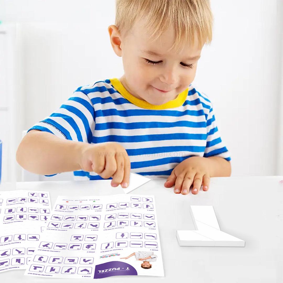 T-shaped plastic Puzzle-make 100+ Building Patterns (4 Pieces)