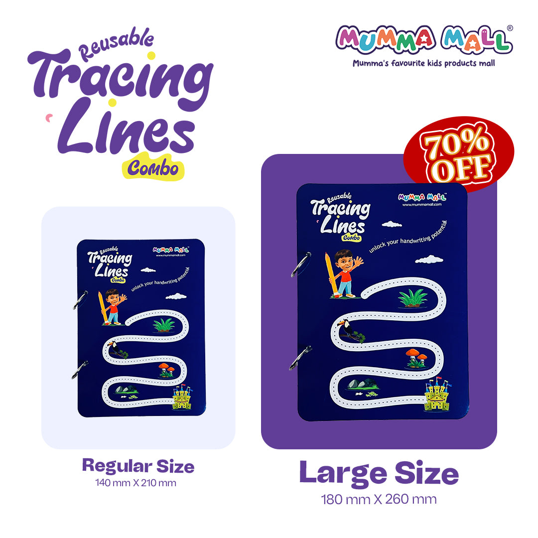 Special - 68 Pages Reusable Tracing Line book to improve HAND WRITING For 2+ Years kids + (FREE Learning 2000+ pages PDF worksheet for kids📚)