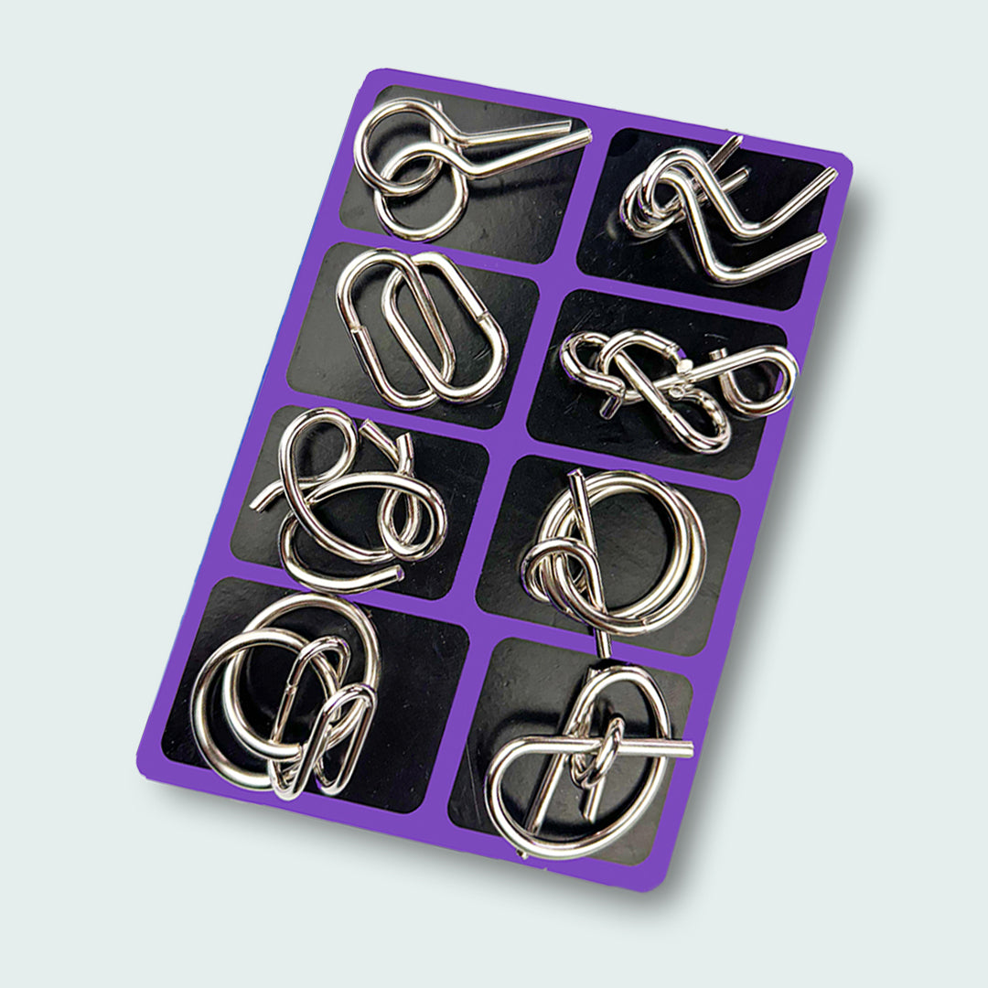IQ Brain Teaser Metal Mind Puzzle Game Educational Toy for Kids & Adults (8 pieces)