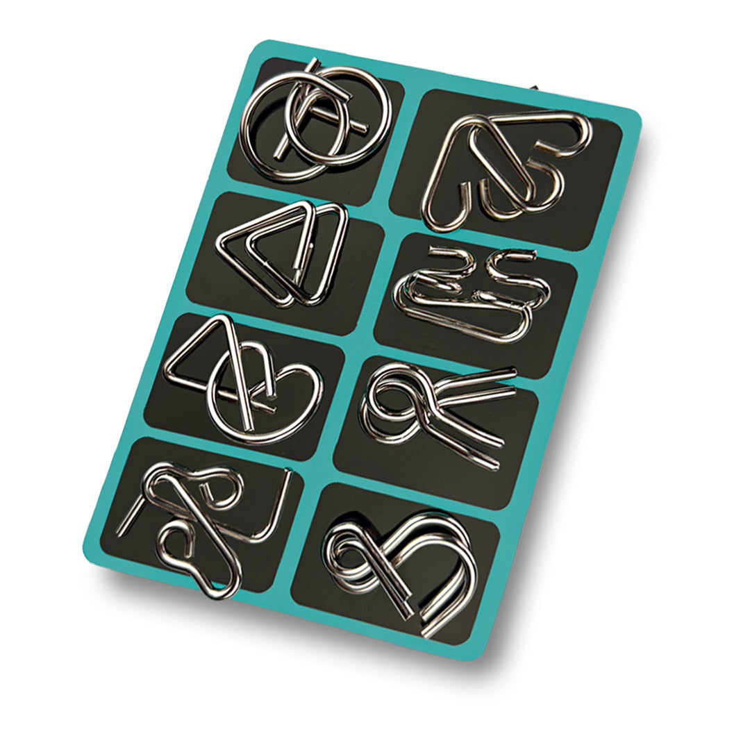 IQ Brain Teaser Metal Mind Puzzle Game Educational Toy for Kids & Adults (8 pieces)