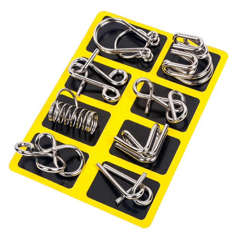 ⭐intellectual Intelligence Educational Metal IQ Puzzle combo for Adults & Children - Let's challenge!!!!!!