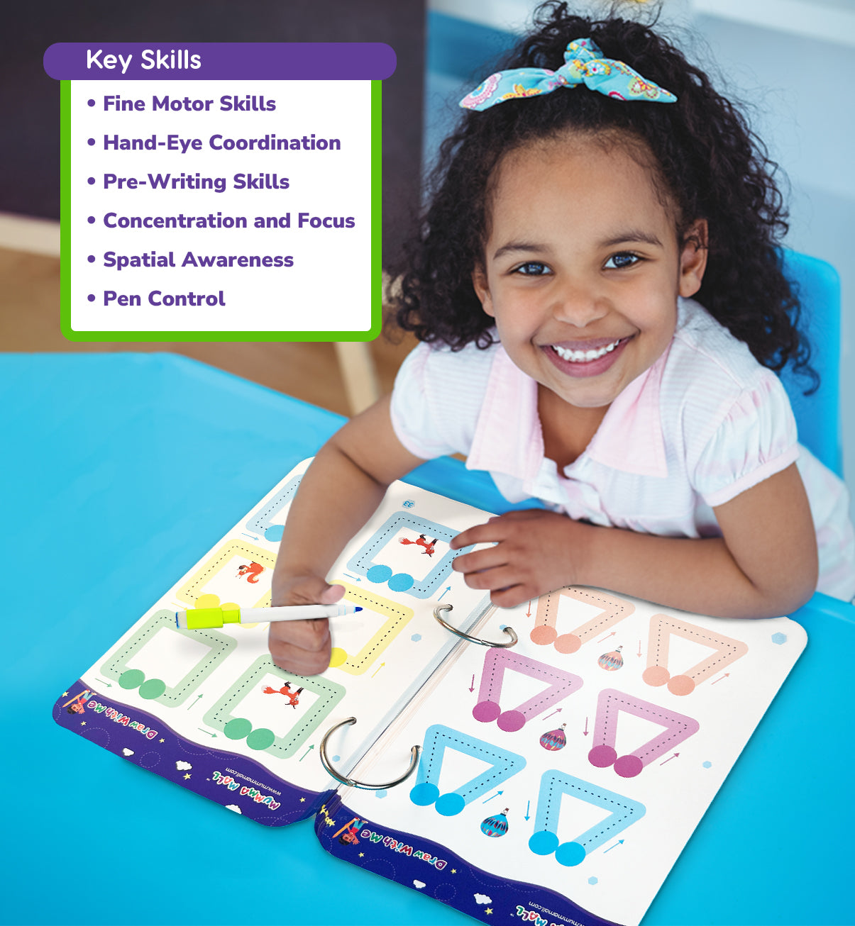 Special - 68 Pages Reusable Tracing Line book to improve HAND WRITING For 2+ Years kids + (FREE Learning 2000+ pages PDF worksheet for kids📚)