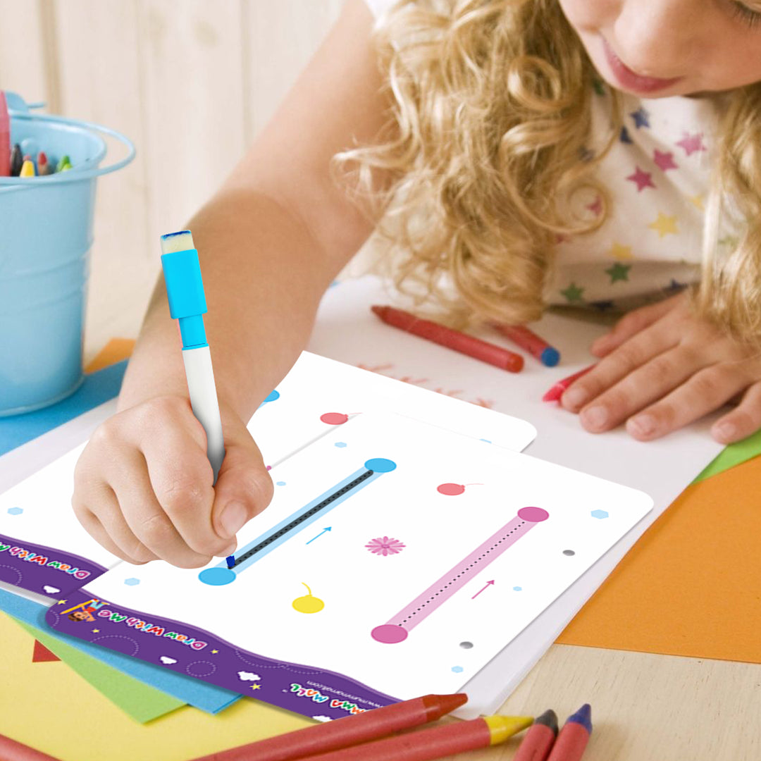 Special - 68 Pages Reusable Tracing Line book to improve HAND WRITING For 2+ Years kids + (FREE Learning 2000+ pages PDF worksheet for kids📚)