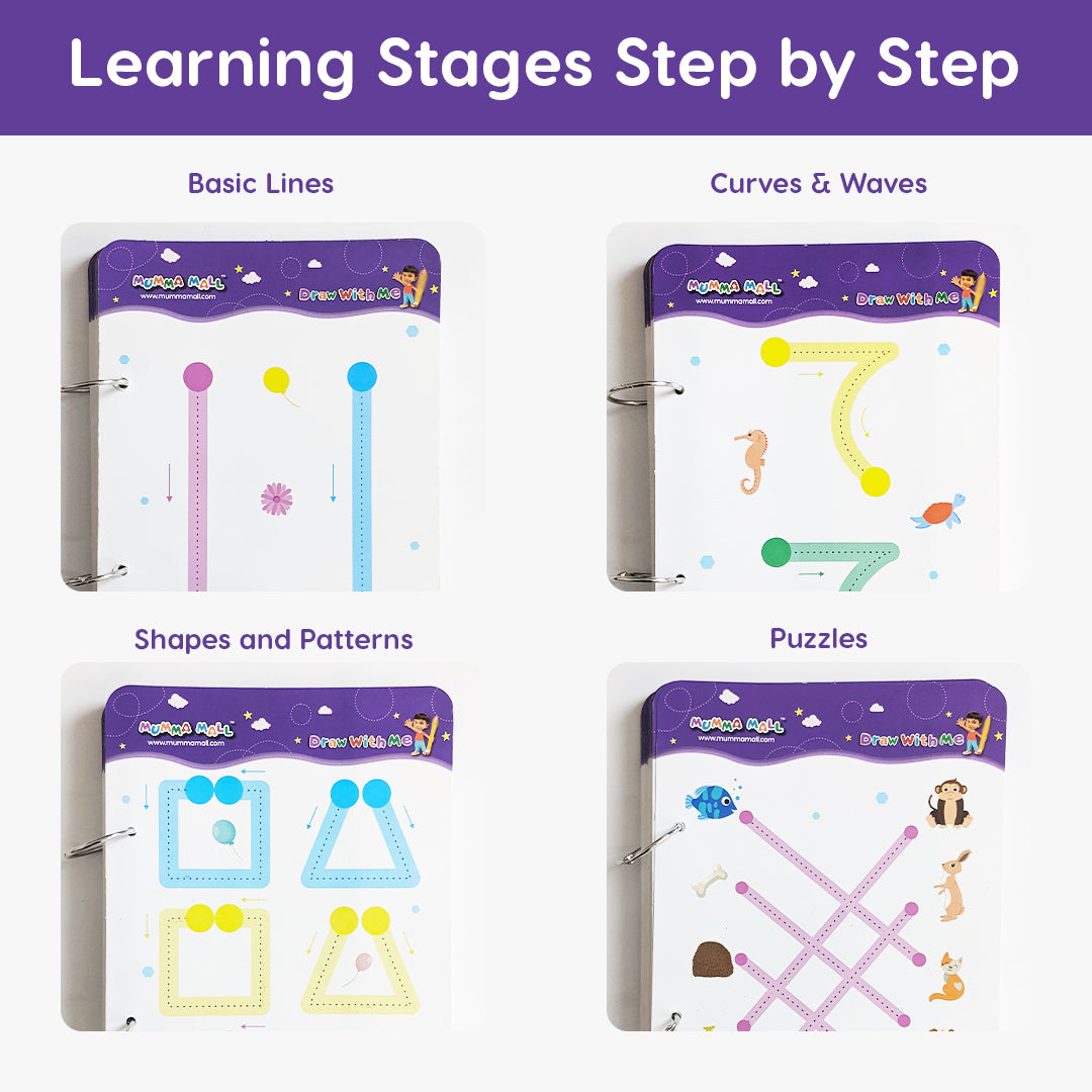 Special - 68 Pages Reusable Tracing Line book to improve HAND WRITING For 2+ Years kids + (FREE Learning 2000+ pages PDF worksheet for kids📚)