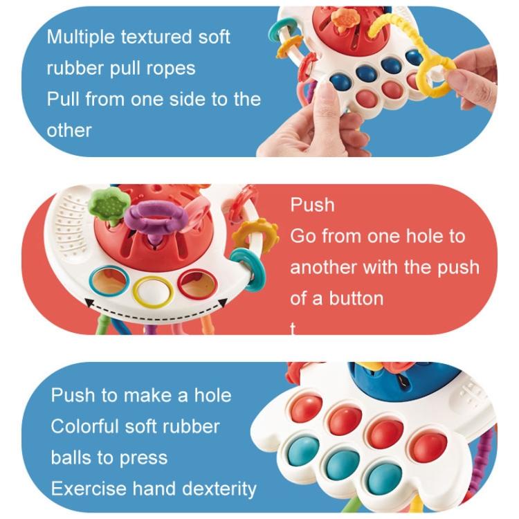 Baby Finger Pull Toy – Textured Sensory Toy for 6–18 Months, Montessori-Inspired Pull String Toy
