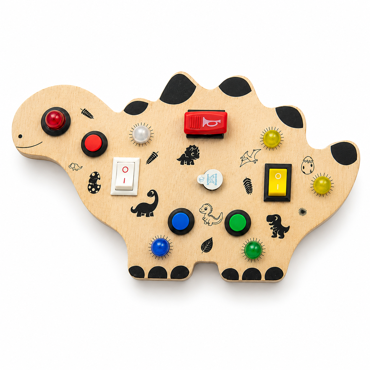 Wooden Montessori Busy Board Combo Set for Toddlers with Rocket, Dinosaur, Game Controller & Car Track Sensory Activity Toys