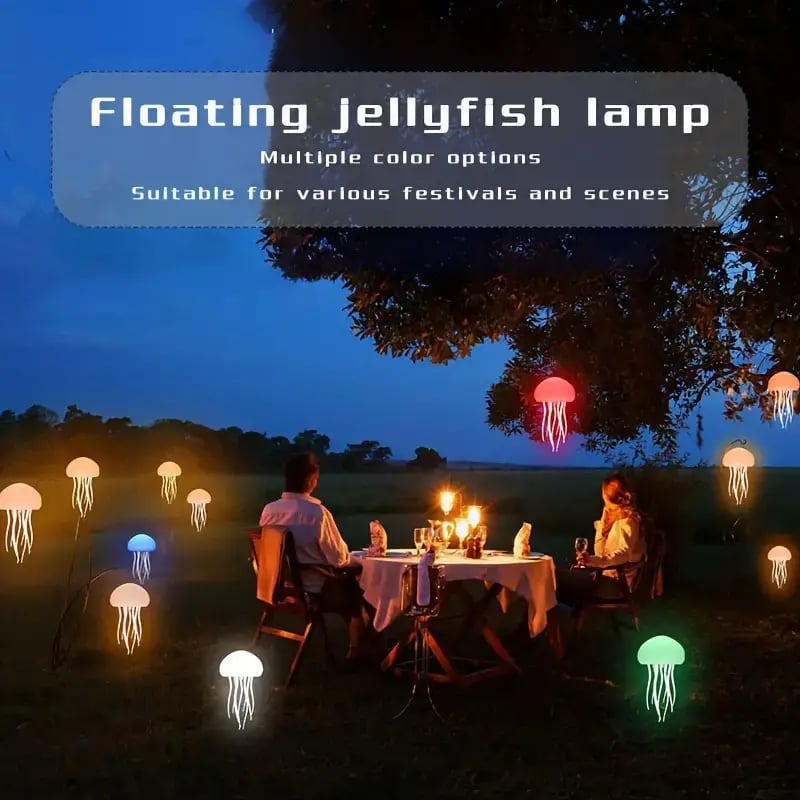 💡LED gradient swimming jellyfish atmosphere light - LED Night Light with Dancing Legs Changing Color