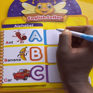 Montessori Arabic & English book an educational toy designed to teach the English alphabet, letter recognition, and basic vocabulary.