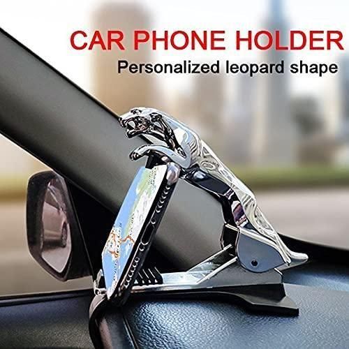 Jaguar Design Hud Car Mobile Phone Holder Mount Stand 360 Degree Rotation Adjustable Clip Holder for Dashboard - Pack of 1 Pcs