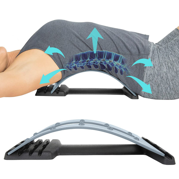 Back Support Stretcher Spinal Pain Relief Manual Massager with Acupressure Curve Relaxation Device, Multi-Level Lumbar Region Back Support for Lower & Upper Muscle (Back Tool)
