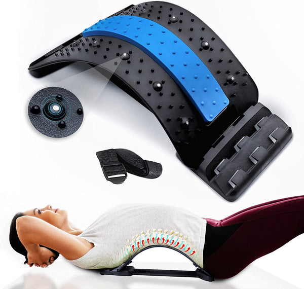 Back Support Stretcher Spinal Pain Relief Manual Massager with Acupressure Curve Relaxation Device, Multi-Level Lumbar Region Back Support for Lower & Upper Muscle (Back Tool)