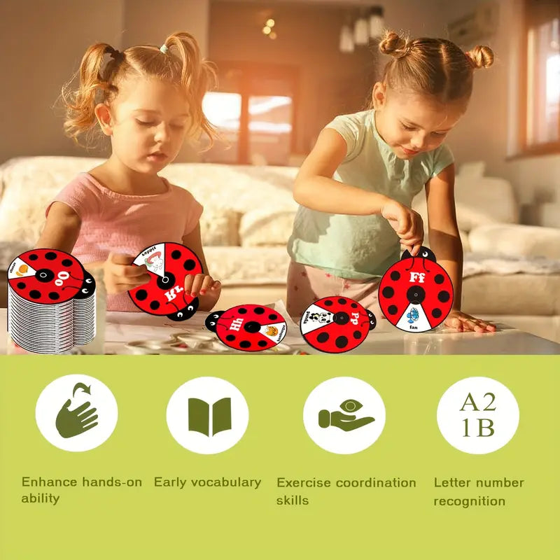 Early Learning Montessori Spinning Flash Cards – ABC 123 Alphabet & Number Toy for Kids (3–5 Years) | Phonics Game, Learn to Read, Speech Therapy & Preschool Educational Gift