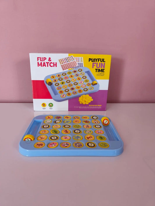 Flip & Match Animal Memory Game Board – 2-Player Educational Puzzle Toy for Kids & Family