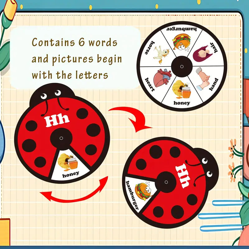 Early Learning Montessori Spinning Flash Cards – ABC 123 Alphabet & Number Toy for Kids (3–5 Years) | Phonics Game, Learn to Read, Speech Therapy & Preschool Educational Gift