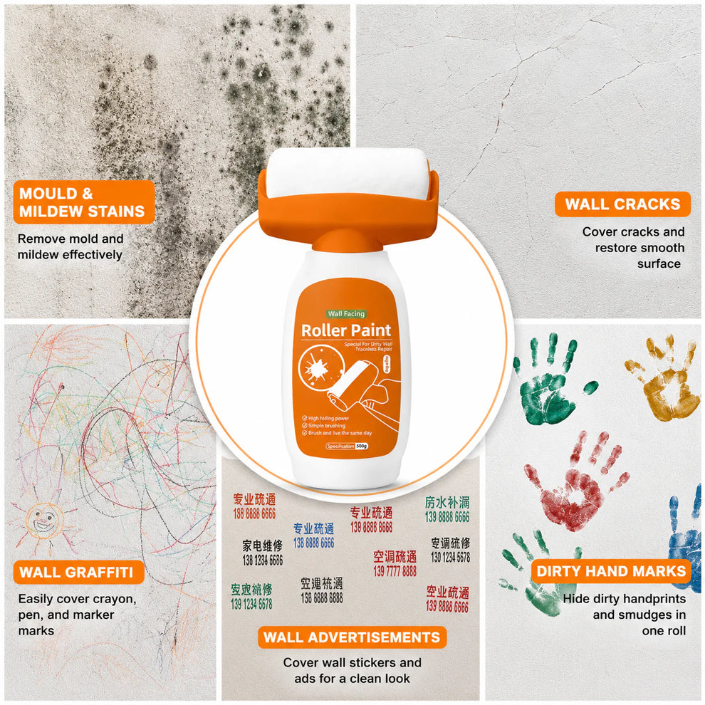 WallRevive Roller™ – DIY Wall Mark & Stain Touch-Up Tool