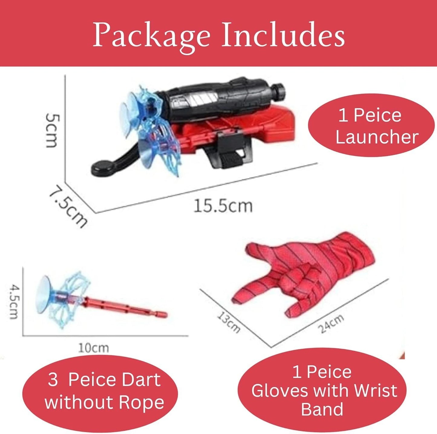 Spider Web Shooter Glove Toy for Kids | Hero Style Dart Launcher with Suction Arrow
