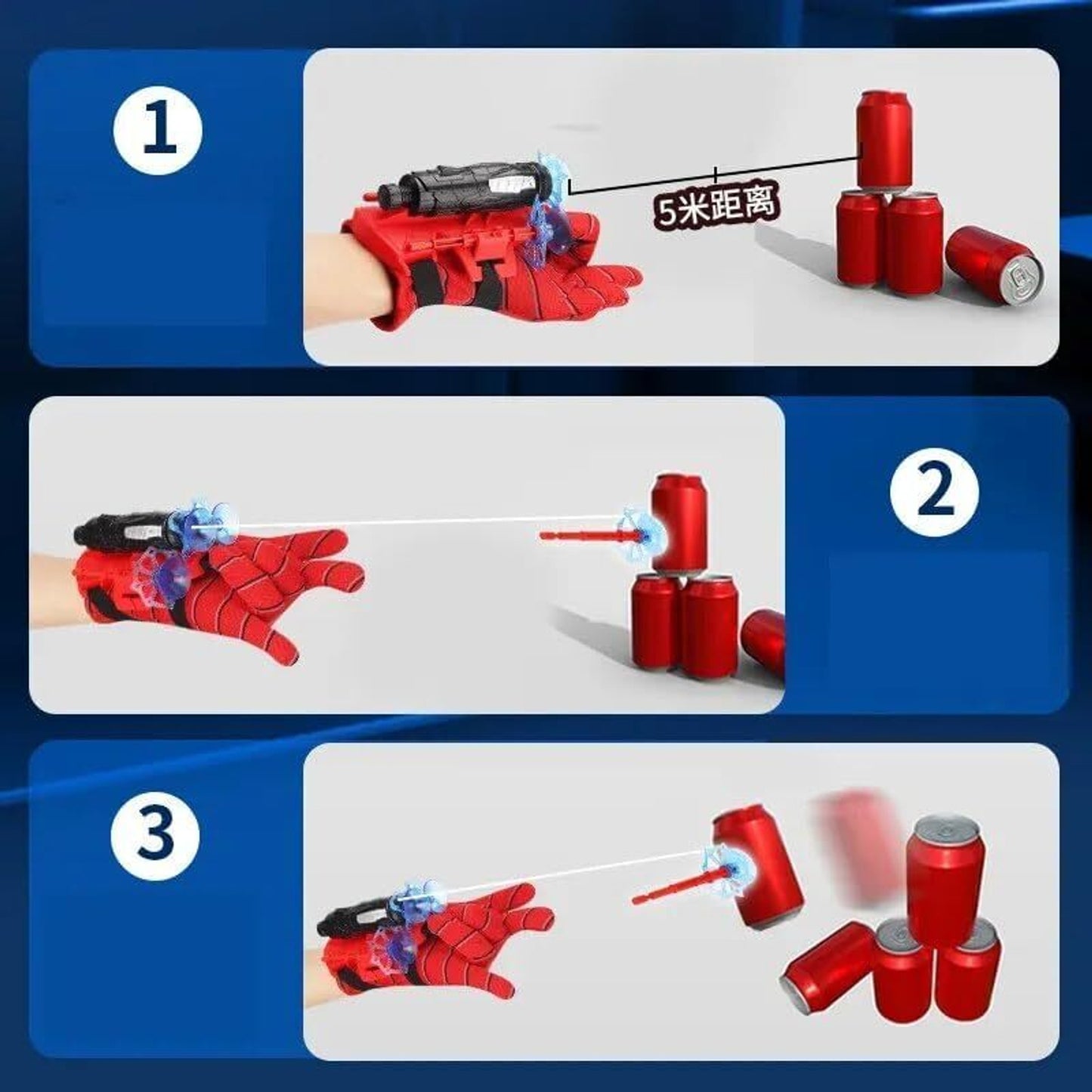 Spider Web Shooter Glove Toy for Kids | Hero Style Dart Launcher with Suction Arrow