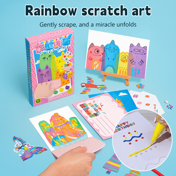 Sale - 50% OFF -DIY Rainbow Scratch Art Kit, Scratches Art for Kids