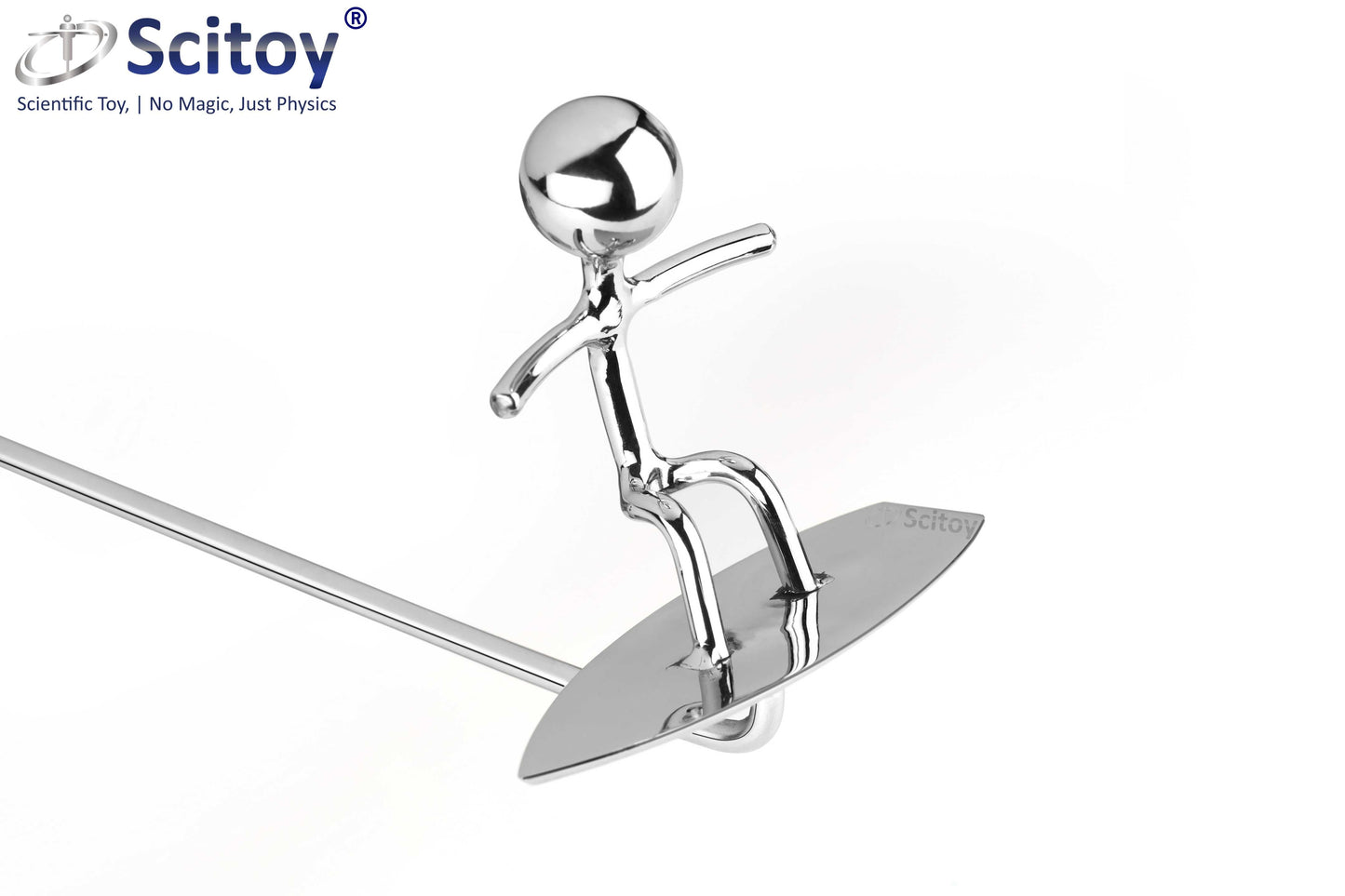 STAINLESS STEEL BALANCING SURFER MAN TABLE TOP FOR MEDITATION, ENTERTAINMENT, OFFICE - HOME DECORATIONS AND GIFT.