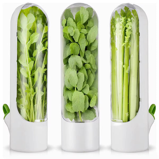 50% OFF - Fresh Herb Saver Container for Refrigerator – Long-Lasting Vegetable Storage & Space-Saving Fridge Organizer | Keeps Herbs Fresh for Weeks