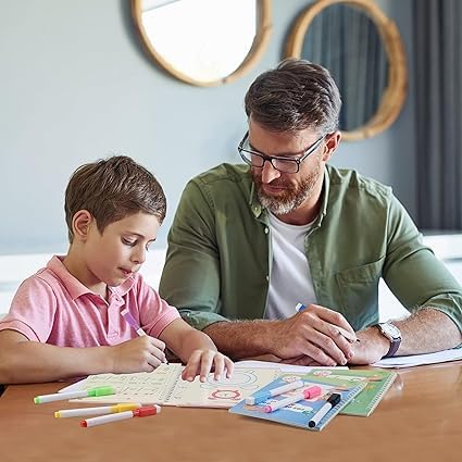 Preschool Practice Workbook Set – Reusable Magical Writing & Learning Kit for Kids Ages 3–5 (Pack of 4)