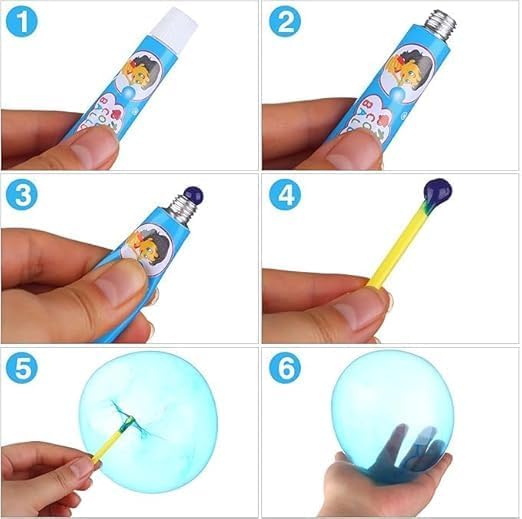 Magic Gel Bubble Balloon Kit for Kids – DIY Colorful Bubble Maker Creative Fun Toy with Tubes | Pack of 10