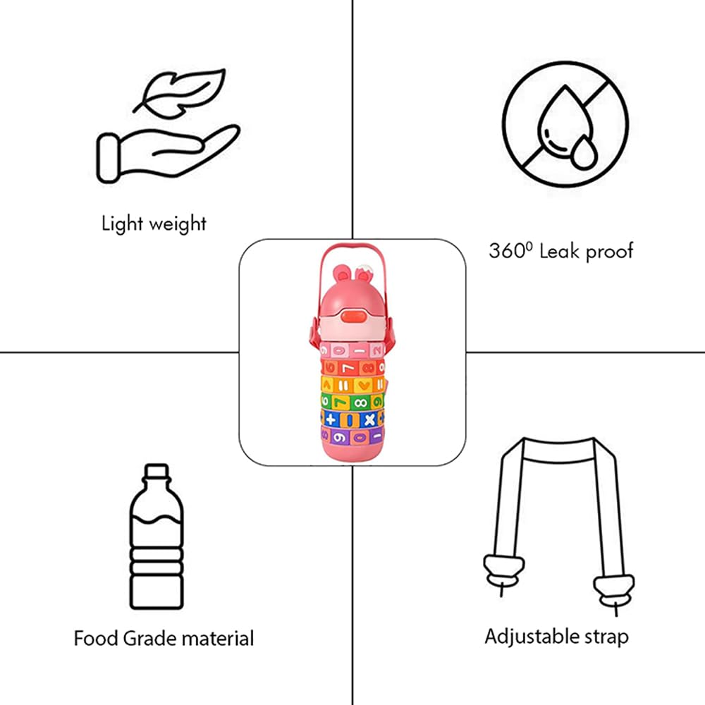 Kids Math Puzzle Water Bottle – Interactive Educational Toy with Rotating Number Rings, Screen-Free Learning & Portable Gift
