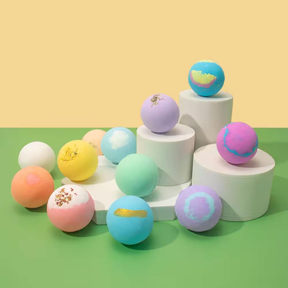12 Pcs Kids Bath Bombs Set with Surprise Toys – Colorful Fizzy Bubble Bath Bombs for Boys & Girls