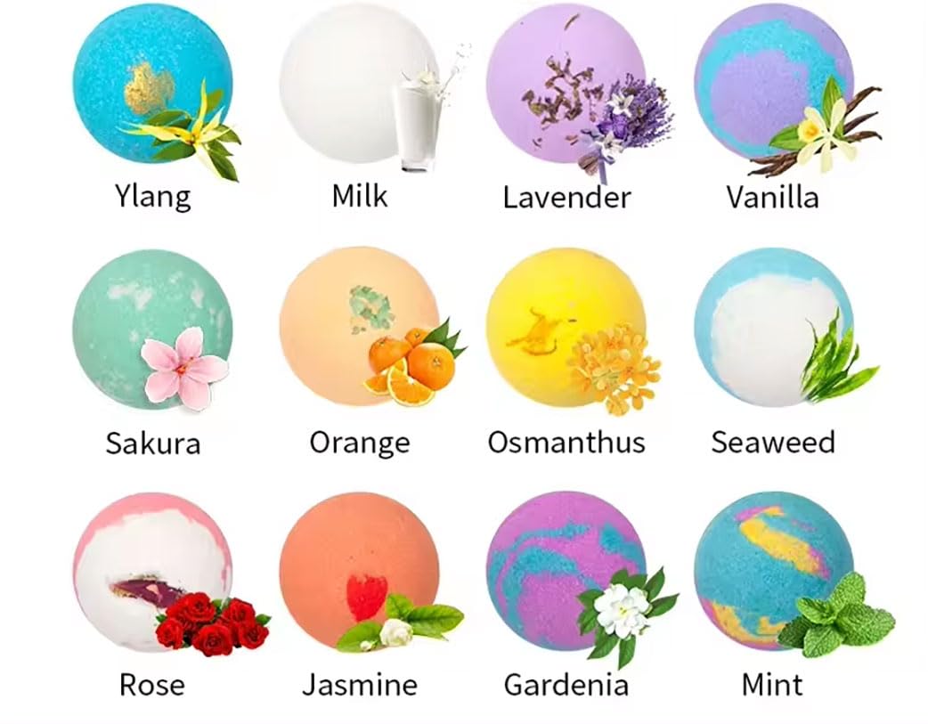 12 Pcs Kids Bath Bombs Set with Surprise Toys – Colorful Fizzy Bubble Bath Bombs for Boys & Girls