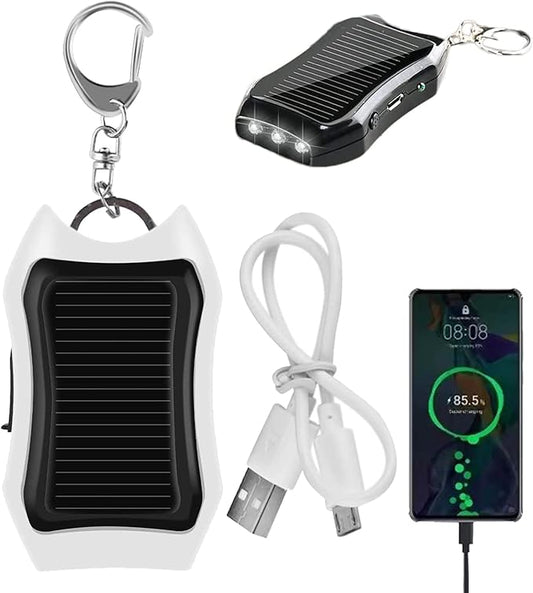 Solar Keychain Flashlight Solar Charger Mobile Power Supply Energy Saving Charger/Battery Power Bank for Cellphone