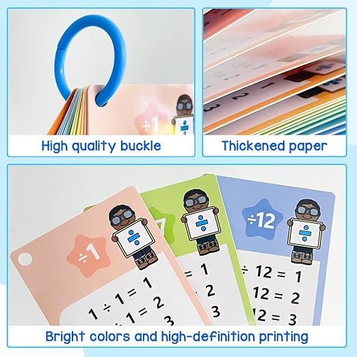 Reusable Kids Math Flash Cards (Age 5+) – Learn Multiplication Tables 1–12 with 2 Write & Wipe Markers | Quick Learning Educational Practice Set for Home & School